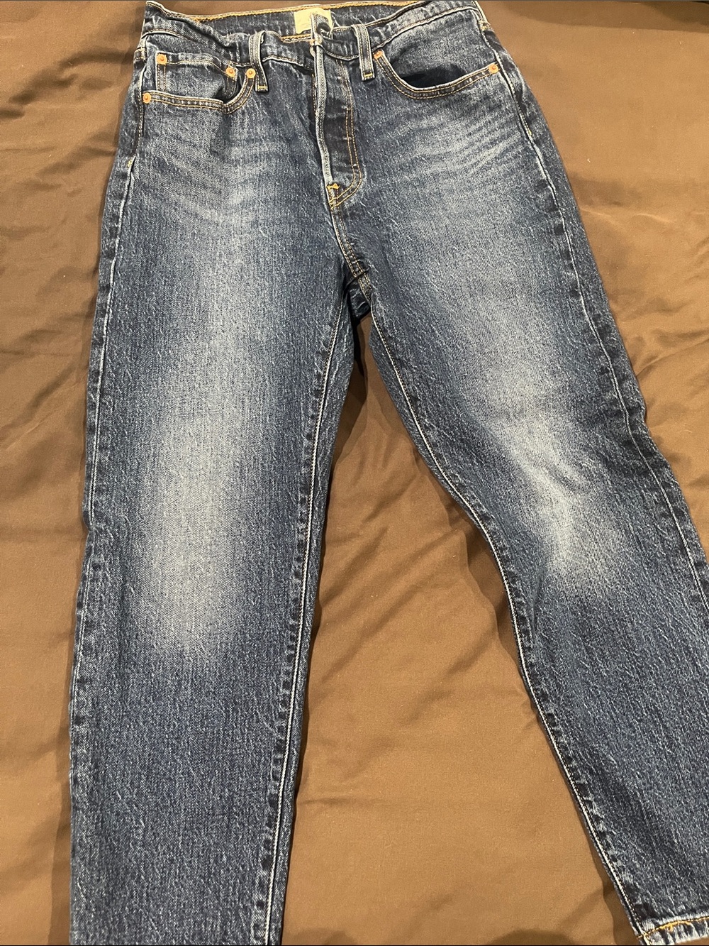 Levi's Women's High Waist 501 Crop Straight Leg Blue Jeans
